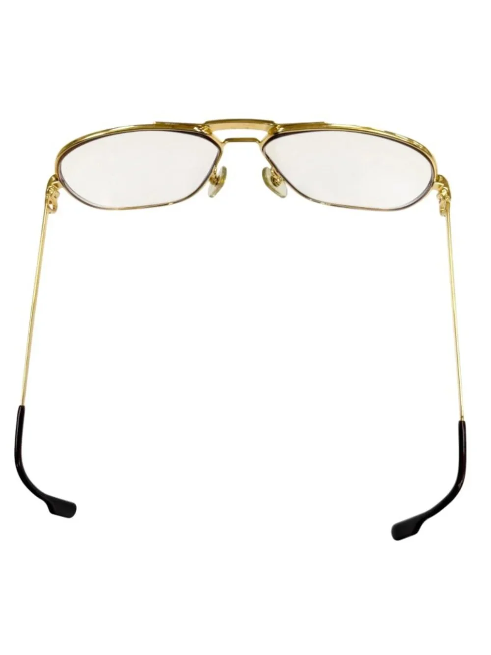 Cartier Vintage Trinity Two Bridge Logo Eyewear Sunglasses Gold Bordeaux